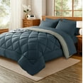 thumbnail image 1 of Sonoro Kate Queen Comforter Set Navy Blue, Bed in a Bag 7 Pieces, Luxury Soft All-Season Bedding Set with Down Alternative Comforter, 1 Flat & 1 Fitted Sheets, 2 Pillowcases & 2 Shams, 1 of 8