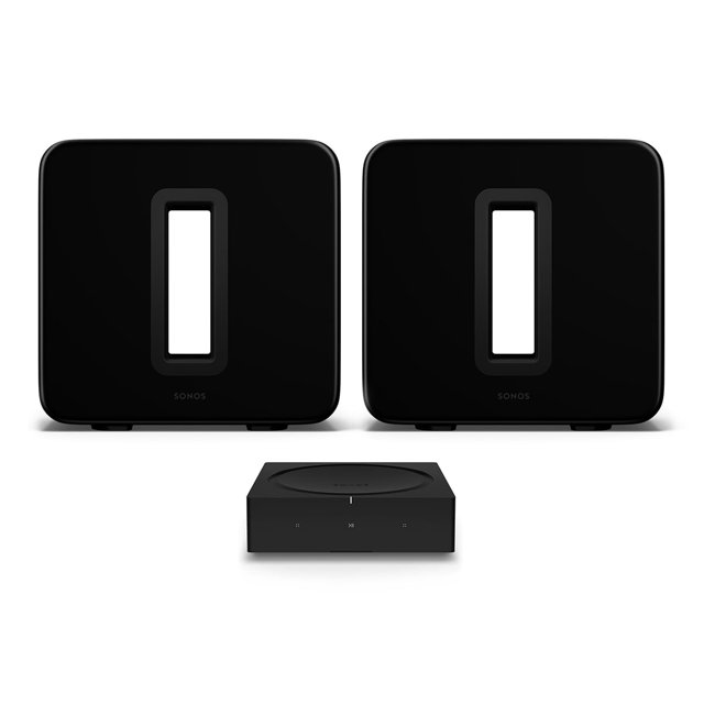 Sonos Amp Wireless HiFi Player with Pair of Sub (Gen 3) Wireless Subwoofers (Black)