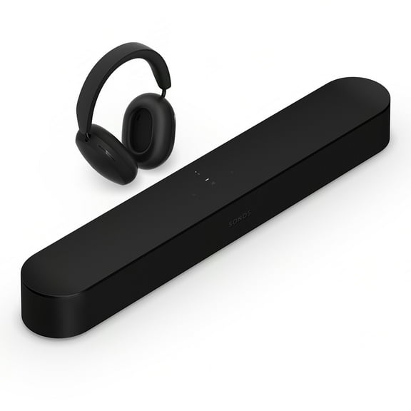 Sonos Personal Entertainment Set with Ace Wireless Noise Canceling Headphones and Beam Smart Sound Bar (Black)