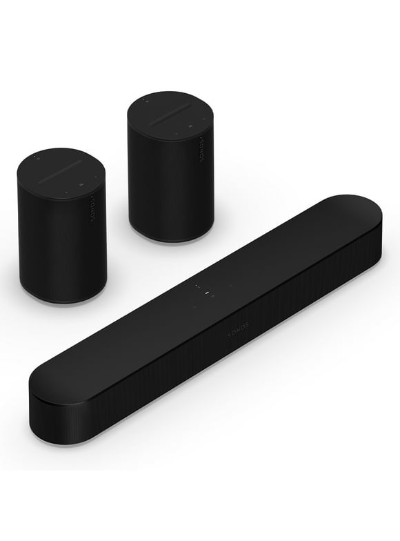 Sonos Surround Set with Beam (Gen 2) Soundbar and Pair of Era 100 Wireless Smart Speakers (Black)