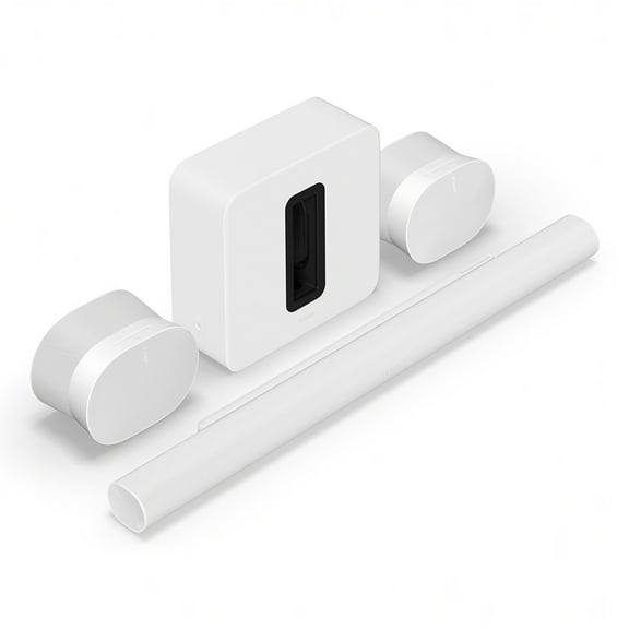 Sonos Ultimate Immersive Set with Arc Ultra Soundbar, Sub 4 Subwoofer, & Pair of Era 300 Wireless Speakers  (White)