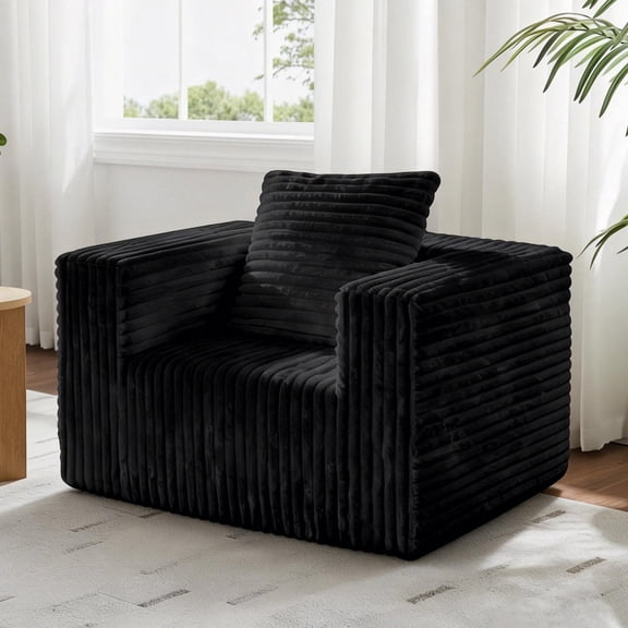 Sonovafurn 30.3" Corduroy Boneless Kids Couch, Couch in A Box No Assembly Required, Mini Cloud Sofa with Memory Foam & Individually Pocketed Springs, Kids Sofa with Throw Pillow for Bedroom, Playroom