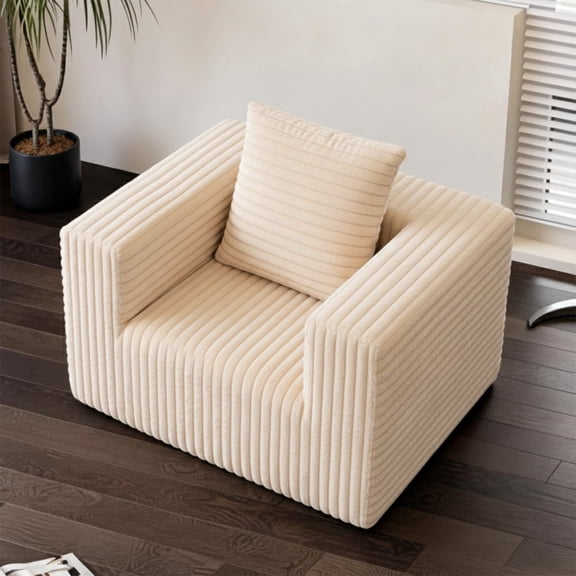 Sonovafurn 30.3" Corduroy Boneless Kids Couch, Couch in A Box No Assembly Required, Mini Cloud Sofa with Memory Foam & Individually Pocketed Springs, Kids Sofa with Throw Pillow for Bedroom, Playroom