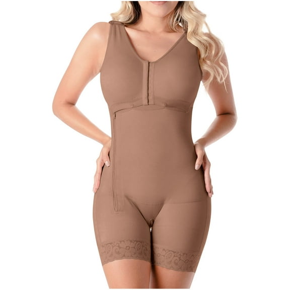 Sonryse TR53ZL Fajas Colombianas Reductoras Postpartum Girdle Post Surgery Full Body Shaper for Women Cocoa S