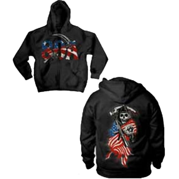 Sons Of Anarchy American Flag Full Zip Hoodie Sweatshirt