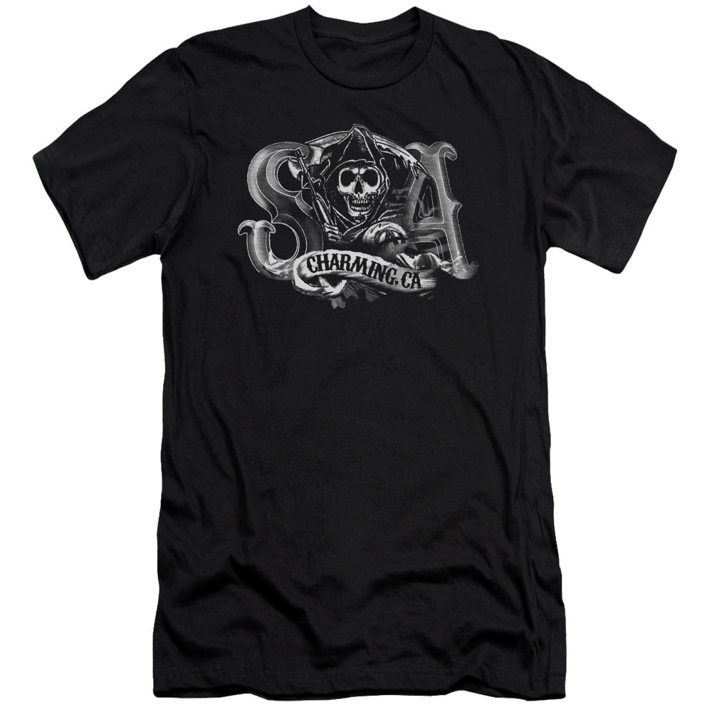 Sons Of Anarchy Charming Ca Slim Fit Short Sleeve Shirt Medium