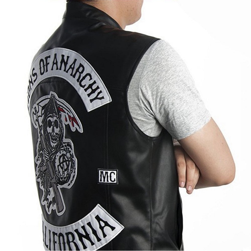 Biker Vest Veste En Cuir Sons Of Anarchy Anarchy Cuir Veste Sons