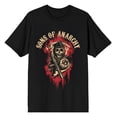 thumbnail image 1 of Sons Of Anarchy Red & Gold Reaper Adult Black Crew Neck Short Sleeve T-shirt-Small, 1 of 4