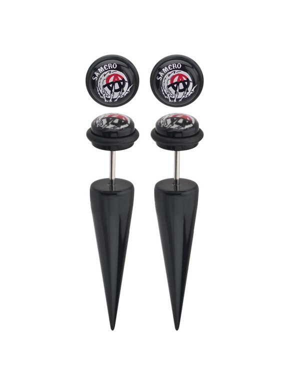 Sons Of Anarchy Samcro Logo Fake Plug Earrings