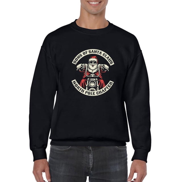 Men's Funny Christmas 3D Print Sweatshirt Jumper Santa Motorcycle | UK Men's Funny Christmas 3D Print Sweatshirt Jumper Santa Motorcycle | UK