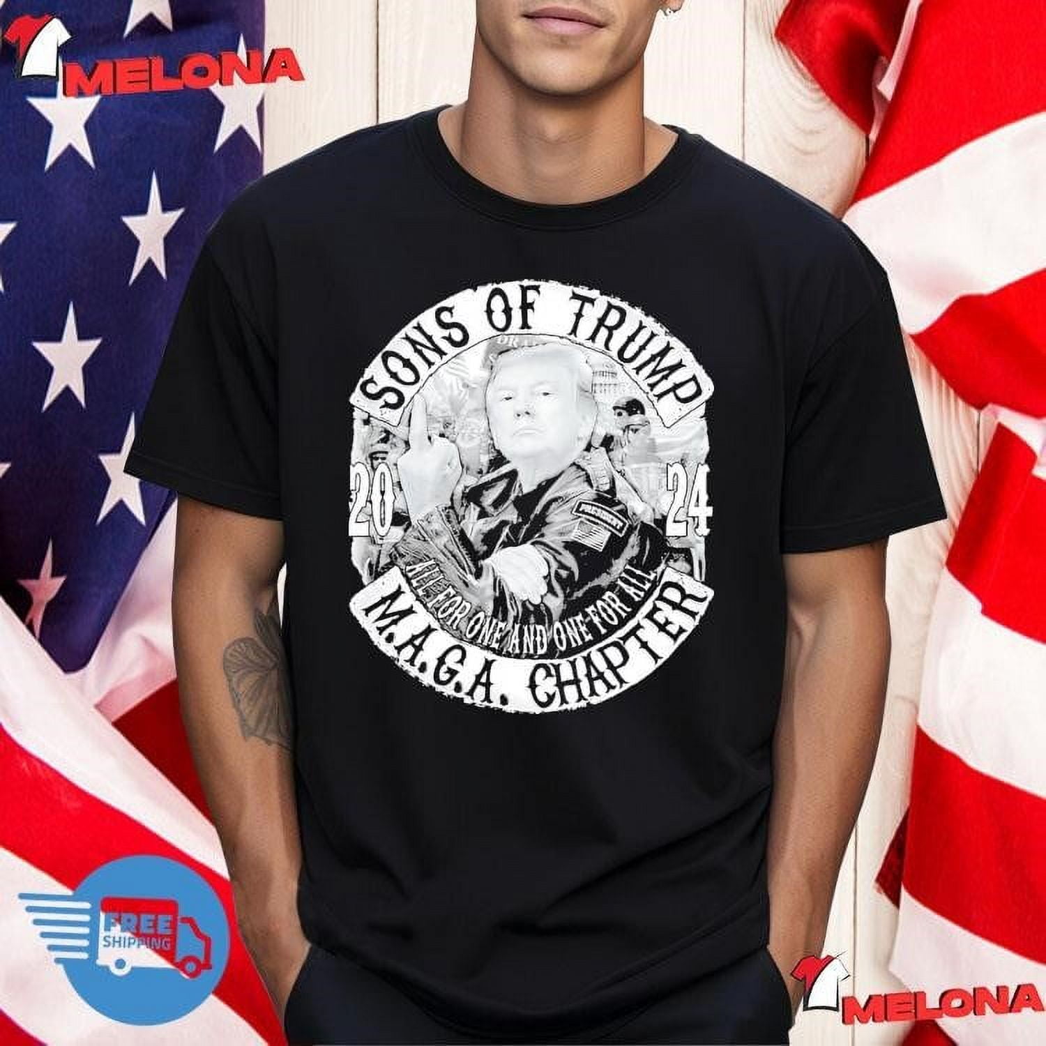 Sons Of Trump Maga Chapter 2024 All For One And One For All T Shirt