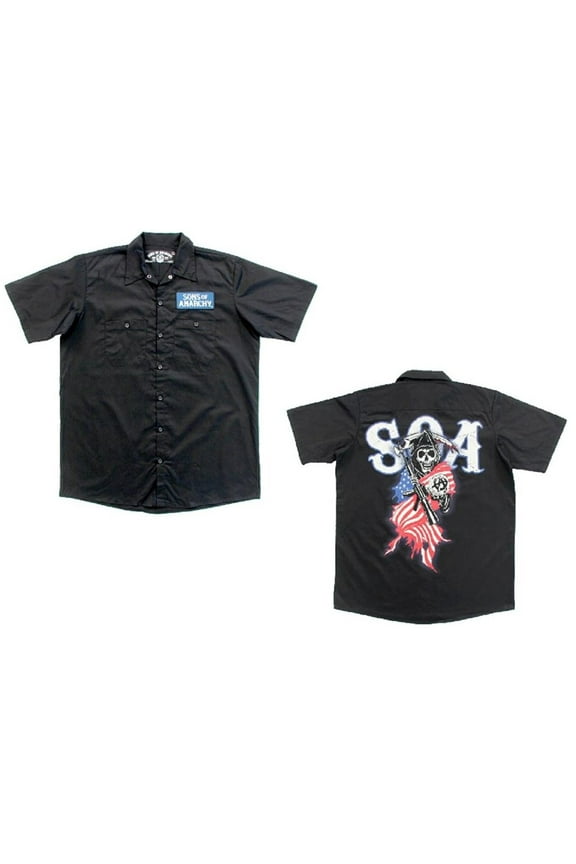 Sons of Anarchy Americana Adult Black Workshirt