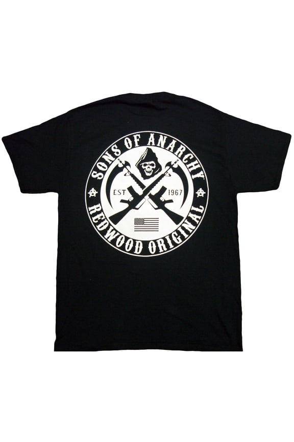 Sons of Anarchy Black & White Crossed Logo Adult T-Shirt