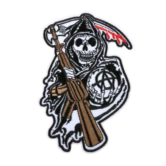 Sons of Anarchy Grim Reaper 5 Inches Tall Embroidered Iron On Patch