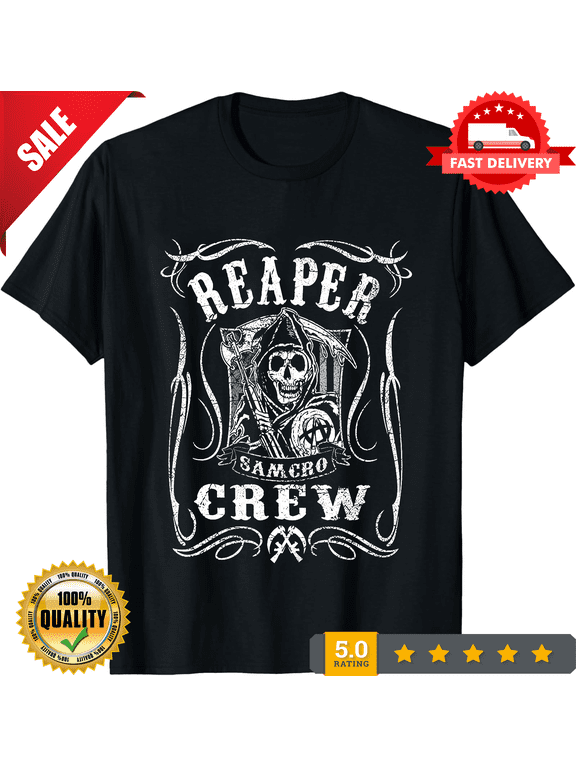 Sons of Anarchy Reaper Crew Scroll Samcro Adult T-Shirt, NEW INSTOCK-TH85551