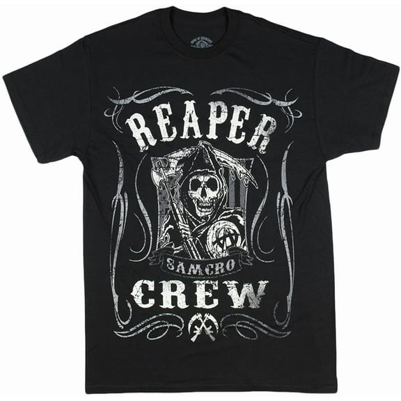 Sons of Anarchy Reaper Crew Scroll Samcro Adult T-Shirt (XXX-Large, Black)