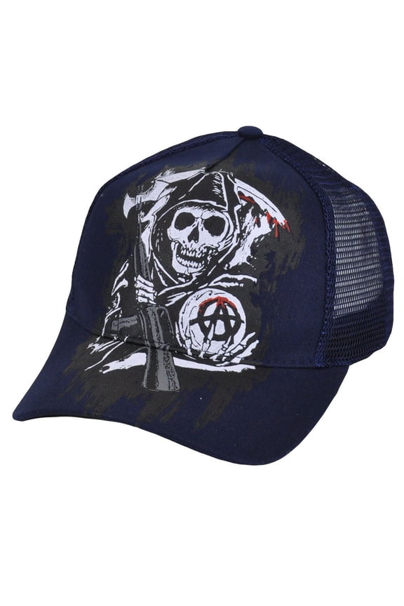 Sons of Anarchy Snapback Mesh Print TV Show Fear the Reaper Skulls Blue Hat Cap