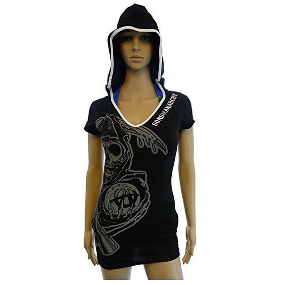 Sons of Anarchy Subliminal Reaper Hooded Juniors Black Cover Up