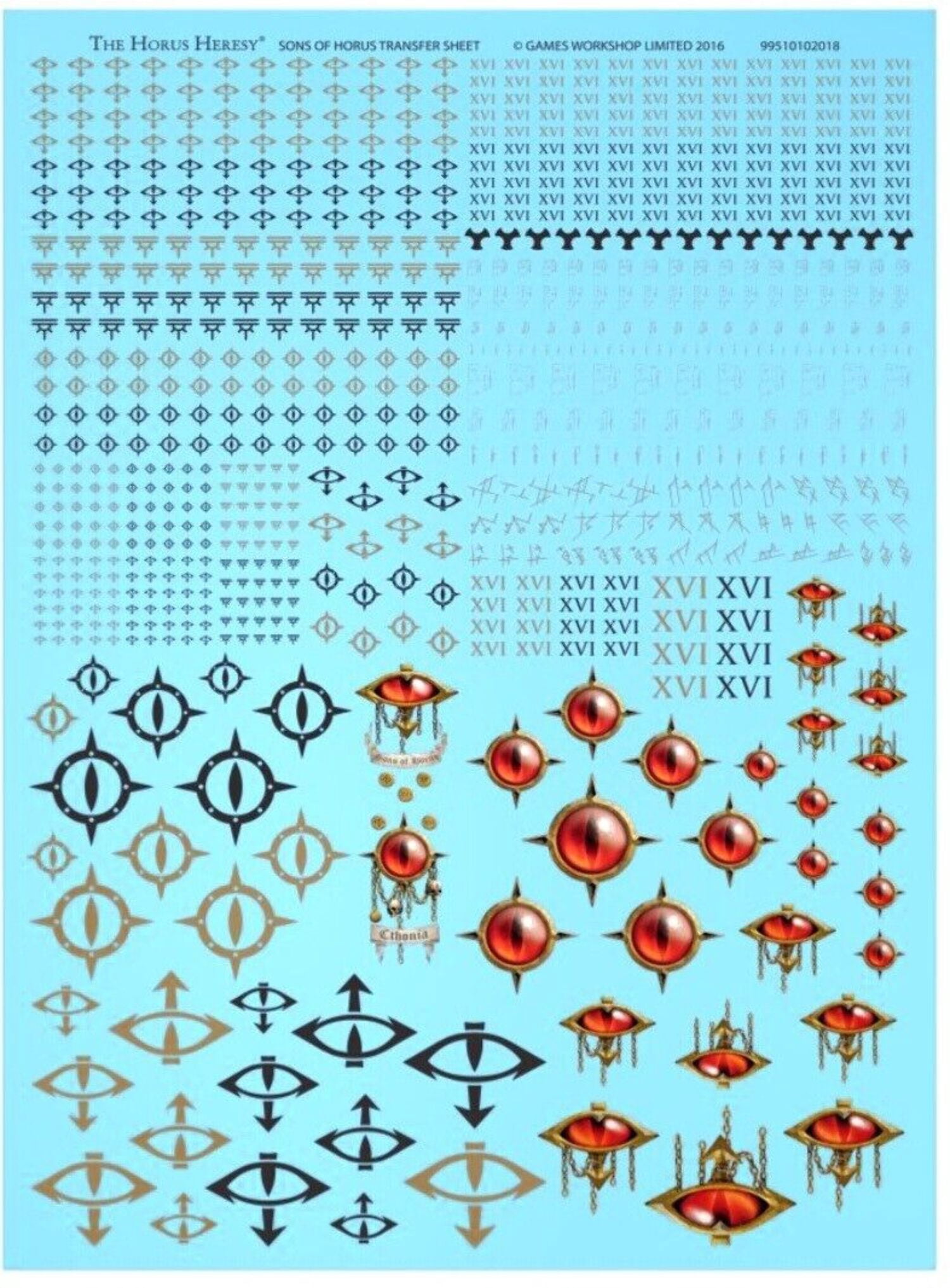 Sons of Horus Transfer Sheet Forge World Horus Heresy