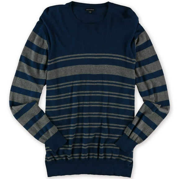 Sons of Intrigue Mens Horizontal Stripe Pullover Sweater, Blue, XX-Large