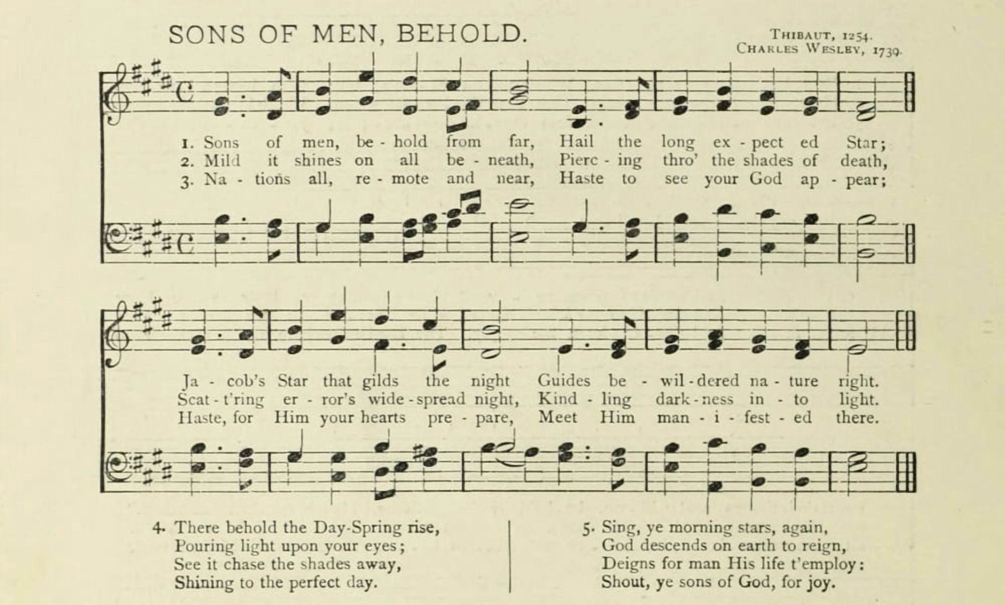 Sons of Men Behold Christmas in Song 1891 Canvas Art - (18 x 24)