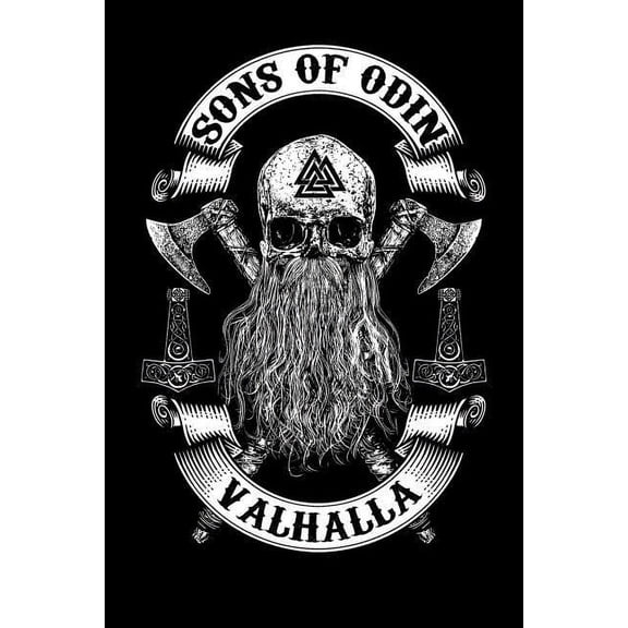 Sons of Odin: Viking Skull Notebook 120 Pages squared Interior great for Notes, Sketches etc.. (Paperback)