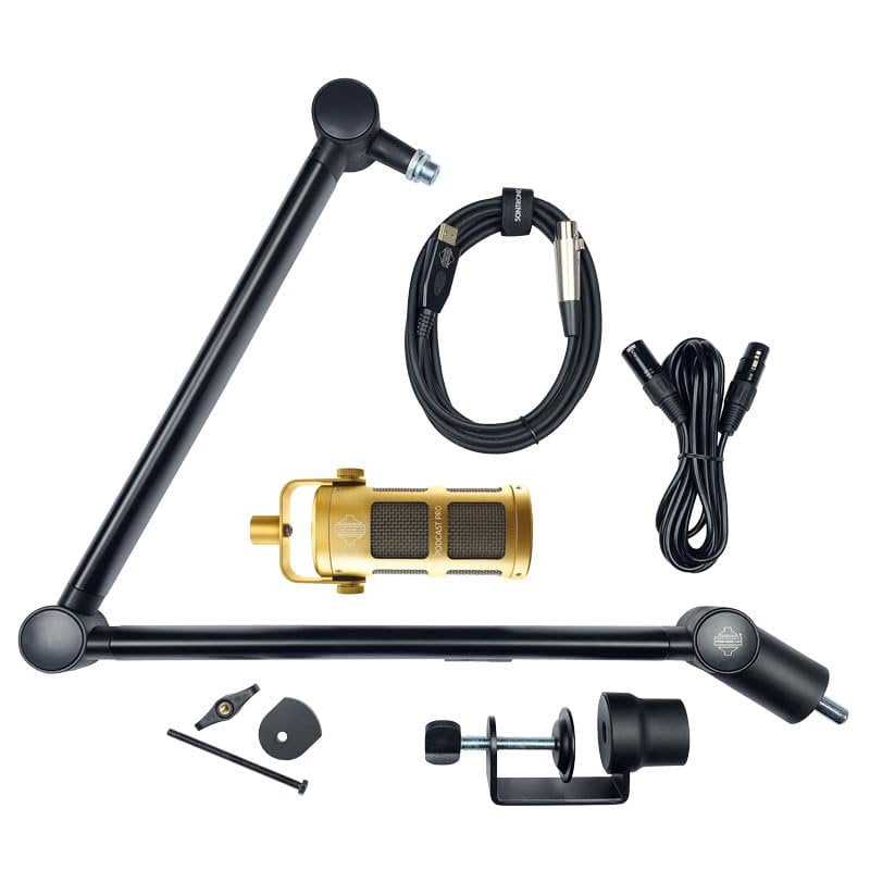 Sontronics Voicecasting Pack - Podcast / Streaming / Broadcast Microphone Set - GOLD
