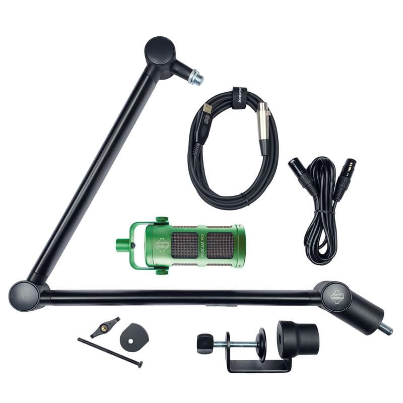 Sontronics Voicecasting Pack - Podcast / Streaming / Broadcast Microphone Set - GREEN