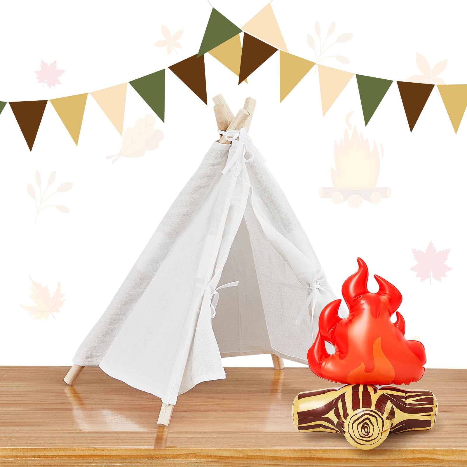 Inflatable Pvc Campfire Toy - Fake Bonfire Prop For Kids, Camping, Birthdays, Halloween, Xmas, Summer Camp Decorations