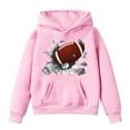 thumbnail image 1 of SonxaHe Big Boy's Hooded Sweatshirts Rugby Prints Long Sleeve Loose Sports Fall Winter Pullover Hoodie Pink,Sized 12-13, 1 of 5