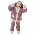 thumbnail image 1 of SonxaHe Big Boy Girl Outfits Flannel Fuzzy Button Shirt Pants Child Fleece Warm Soft Homewear Winter Outfit Set Gray,Sized 10-11, 1 of 4