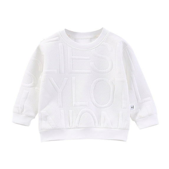 SonxaHe Big Boy Girl Sweatshirt Letter Embroidery Long Sleeve Top Loose Soft Cozy Fall Pullover Sweatshirt White,Sized 11-12