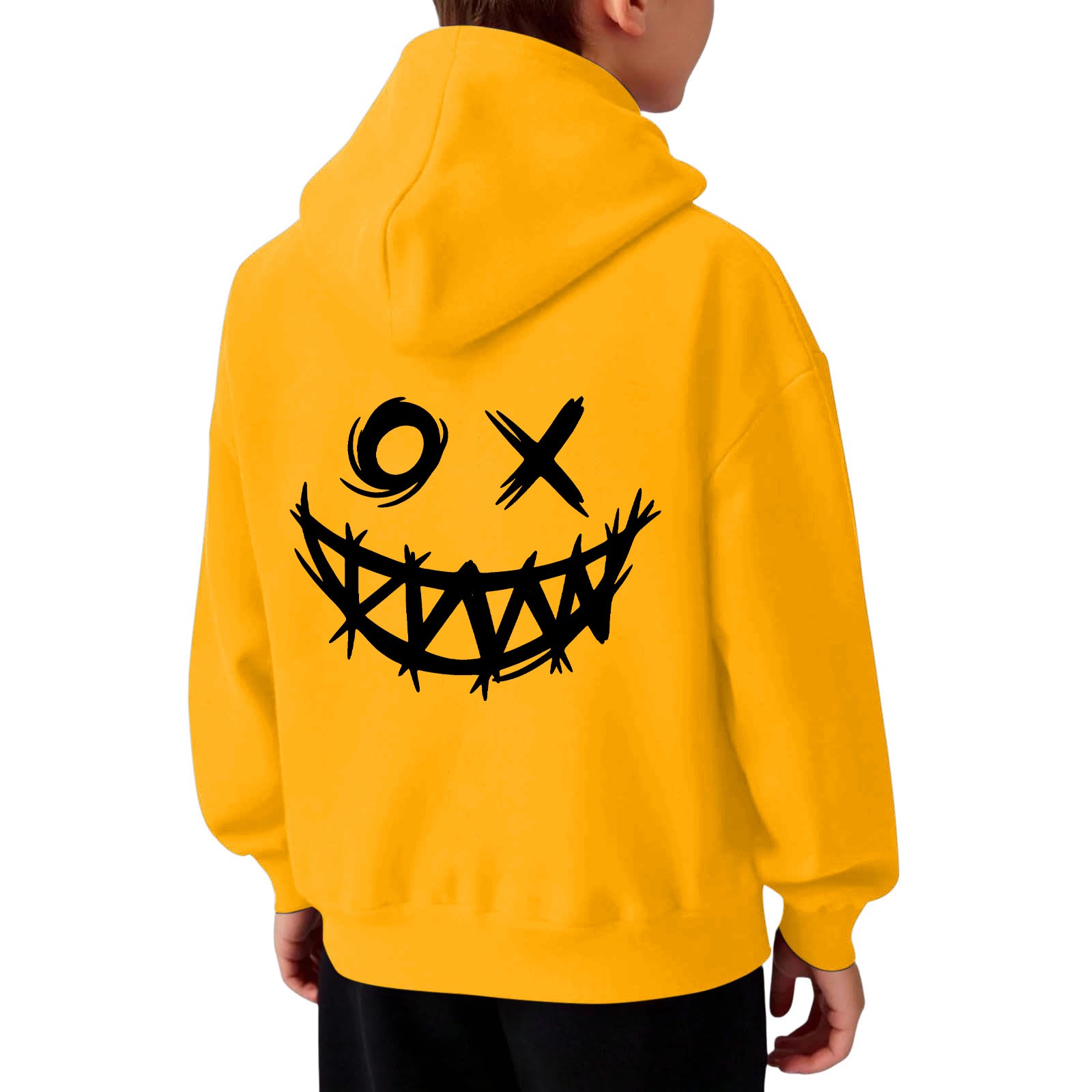 SonxaHe Big Boy's Hoodie Fleece Cartoon Graphic Hooded Top with