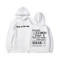 thumbnail image 1 of SonxaHe Big Boys Girls Hoodie Letter Print Long Sleeve Comfy Spring Fall Unisex Hooded Sweatshirt White,Sized 11-12, 1 of 7