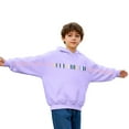 thumbnail image 1 of SonxaHe Big Boys Girls Hoodies Letter Graphic Fleece Loose Hooded Sweatshirt Child Streetwear Sports Cozy Hoodies Purple,Sized 11-12, 1 of 5