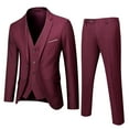 thumbnail image 1 of Onlfs Big Boys Outfit Set Formal Suit Long Sleeve Button Jacket Pants Vest Wedding Party Holiday Autumn Outfits,3-Piece Red,Sized 15-16, 1 of 2