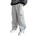 thumbnail image 1 of SonxaHe Big Boys Pants Loose Wide Leg Pants with Elastic Waist Child Comfy Breathable Sweatpants Gray,Sized 9-10, 1 of 3