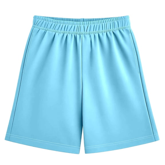 SonxaHe Big Boys' Shorts Elastic Waist Breathable Baggy Shorts Child Outdoor Beach Half Pants Blue,Sized 13-14
