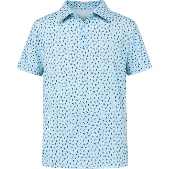 SonxaHe Big Boys T Shirt Short Sleeve Polo Collar Tshirt Kids Sports Durable Breathable Summer Clothes Blue