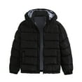 thumbnail image 1 of SonxaHe Big Boys Winter Coats Hooded Full Zip Quilted Puffer Coat Child Solid Thicken Warm Outwear Windproof Coats Black,Sized 9-10, 1 of 5