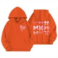 thumbnail image 1 of SonxaHe Big Girl Hooded Sweatshirt Cartoon Bow Print Long Sleeve Soft Loose Fleece Fall Winter Outdoor Hoodies Orange,Sized 11-12, 1 of 2