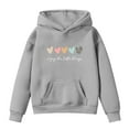 thumbnail image 1 of SonxaHe Big Girl' Hooded Sweatshirt Long Sleeve Letter Print Loose Warm Lined Soft Comfy Hoodie Gray,Sized 7-8, 1 of 3