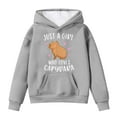 thumbnail image 1 of SonxaHe Big Girl Hooded Sweatshirts Capybara Print Long Sleeve Pullover Tops withpocket Loose Cozy Fall Winter Hoodies Gray,Sized 12-13, 1 of 3