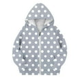 thumbnail image 1 of SonxaHe Big Girl' Jackets Dots Prints Hooded Zip Up Jackets with Pockets Children Sports Outdoor Loose Autumn Jacket Gray,Sized 10-11, 1 of 3