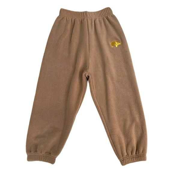 SonxaHe Big Girl Pants Winter Warm Thermal Elastic Waist Joggers Soft Lined Comfy Casual Trousers Brown,Sized 11-12