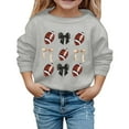 thumbnail image 1 of SonxaHe Big Girl Sweatshirt Cartoon Rugby Crew Neck Long Sleeved Top Children Cozy Loose Soft Sports Sweatshirts Gray,Sized 13-14, 1 of 3
