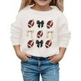 thumbnail image 1 of SonxaHe Big Girl Sweatshirt Cartoon Rugby Crew Neck Long Sleeved Top Children Cozy Loose Soft Sports Sweatshirts White,Sized 7-8, 1 of 3