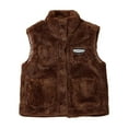 thumbnail image 1 of SonxaHe Big Girl' Winter Coat Vest Flannel Fleece Lined Sleeveless Zip Up Warm Thick Windproof Thermal Coat Brown,Sized 7-8, 1 of 2