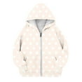 thumbnail image 1 of SonxaHe Big Girl's Jacket Dots Prints Hooded Zip Up Loose Jacket Child Comfy Athletic Streetwear Autumn Jackets Beige,Sized 14-15, 1 of 3