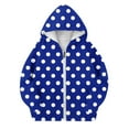 thumbnail image 1 of SonxaHe Big Girl's Jacket Dots Prints Hooded Zip Up Loose Jacket Child Comfy Athletic Streetwear Autumn Jackets Blue,Sized 8-9, 1 of 3